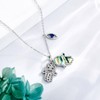 SHEAISRS Evil Eye Hamsa Hand Necklace for Women 925 Sterling
