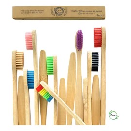 Paquete 100 Cepillo Dientes Bambú Mix Biodegradable Bodega                                                                                            
