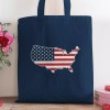 RetroPlanet Tote Bag, USA Patriotic Flag, 100% Canvas, Large