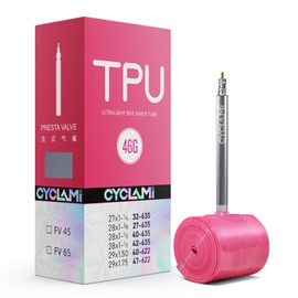CYCLAMI Set of 1 46g TPU Inner Tube 700x32/35/37/40/47C MTB29 inch x 1.5/1.7 Bicycle Tire Tube Road Bike Tires Ultra Lightweight Durable Metal Presta Valve Length 65mm