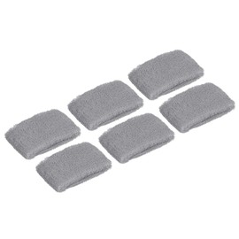 PATIKIL 6PCS 8x5cm Sport Wristbands Cotton Terry Cloth Absorbent Sweatband for Tennis, Baseball, Exercise, Athletic Running, Gray