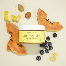 Yuzu Körperpeeling mit Aha, Body Scrub mit Papaya-Enzymen und Bernsteinsäure, Body Scrub Körperpeeling für alle Hauttypen, ECOCERT COSMOS NATURAL (250 ml)