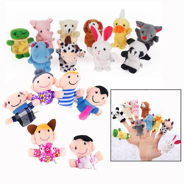 DMZK 16pcs Baby Story Props Finger Puppet Hand Puppet Set