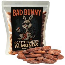 Bad Bunny Roasted Salted Almonds - Easter Basket Essentials & Stuffers, Perfect Easter Candy Alternative - Bold, Gritty, Perfectly Seasoned Healthy Snack for Kids
