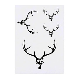 4 x 'Stag Word Art' Temporary Tattoos - Water Resistant, Skin-Safe, Non-Toxic Transfers, Mixed Sizes (TO00083584)