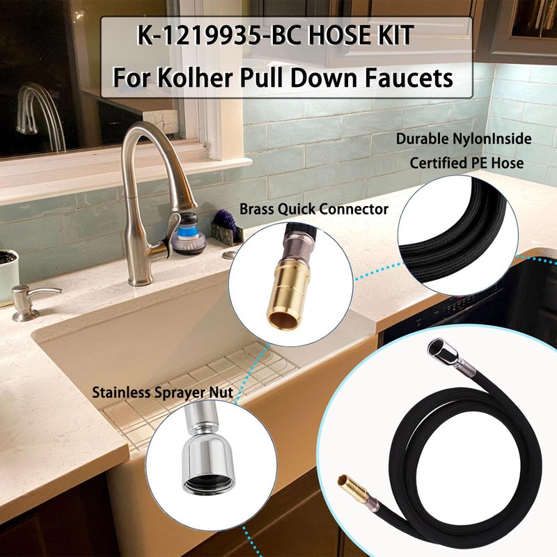 K-1219935-BC Hose Kit for Kohler Pull Down Kitchen Faucet with