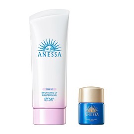 Anessa Brightening UV Gel N Trial Set, b, Sunscreen, UV Fruity Floral Scent, Main Unit, 3.2 oz (90 g) 12 mL