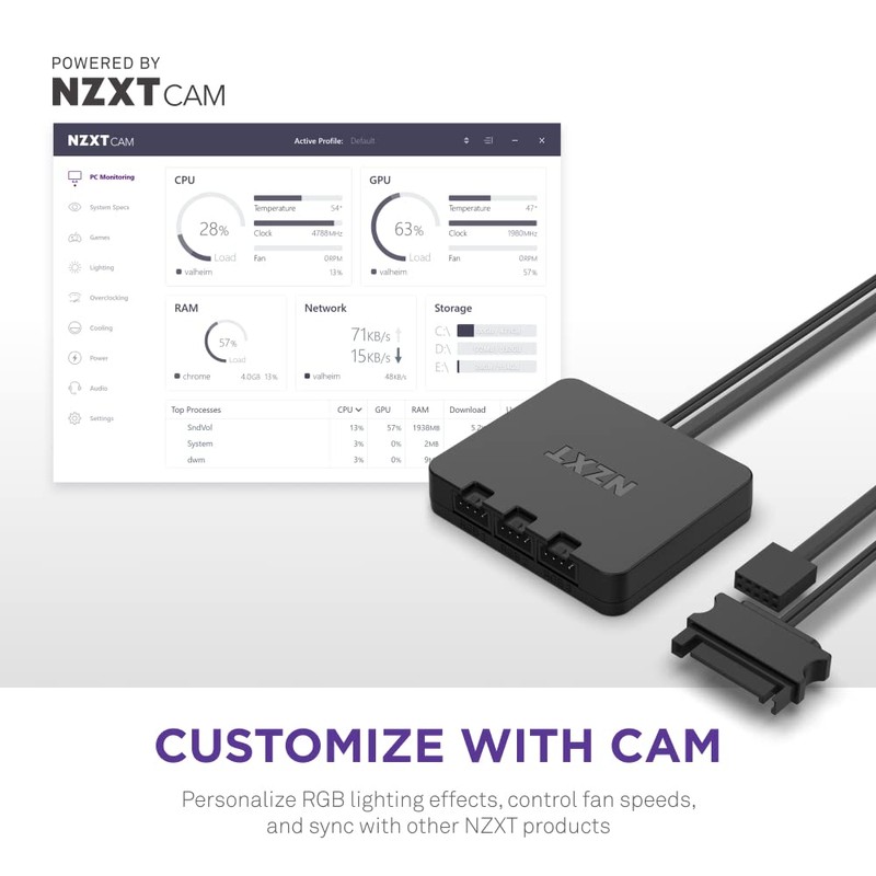 NZXT F120 RGB DUO TRIPLE PACK & RGB Controller [White]