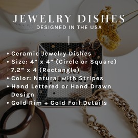 Sweet Water Decor Mrs. Engagement Ring Dish - Ceramic Wedding Ring Dish Holder for Future Mrs - Ring Tray for Jewelry with Gold Foil Accents & Designs - Jewelry Dishes for Women Fiance & Bridal Shower