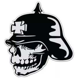 AK Wall Art German Iron Cross Skull Car Vinyl Sticker - SELECT SIZE - (A) X-Small: 2"