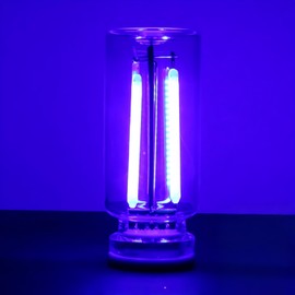 Snaptrol Vintage USB Touch Lamp, Dimmable Table Lamp with Glass Base - Portable Mood Lighting for Bedroom, Car, Camping, Night Light, Emergency Light, Gift Idea (Blue)