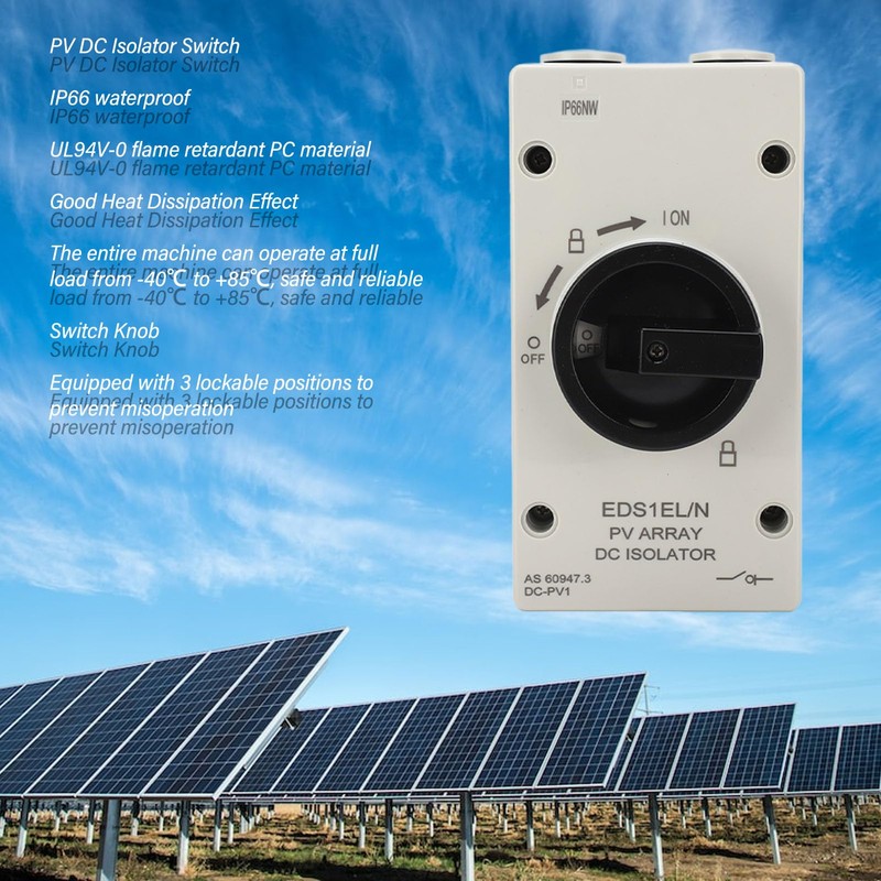 Kadimendium 1000V PV DC Isolator Switch 32A IP66 Flame Retardant