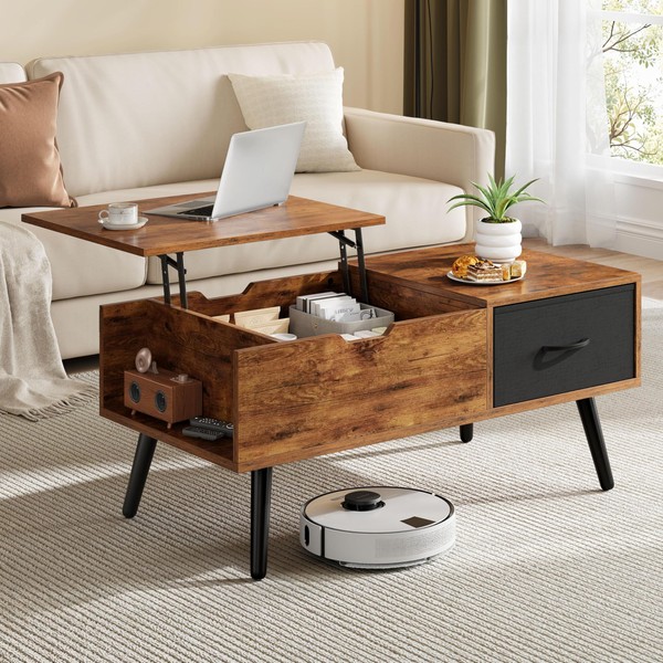 Yaheetech Coffee Table, Lift Top Coffee Table with Hidden Compartment