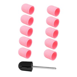 FRCOLOR 10pcs Nail Art Sanding Caps with Polishing Tool for Manicure Grit Caps Compatible with Electric Nail Files Durable and Easy to Use for Care and Cuticle Trimming