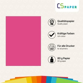 Made in the EU, 20 Sheets of Coloured Paper Flamingo (Pink) A4 80 g/m² CS Paper - Printer Paper, Copy Paper, Universal Paper for Printing, Crafts & Folding in DIN A4 Format Paper for Home & Office