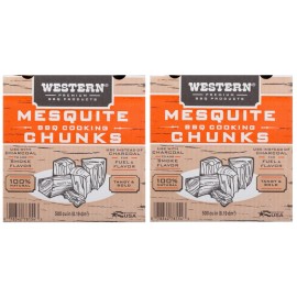 Western 78154 500 cu in Mesquite BBQ Cooking Smoking Chunks - Pack of 2