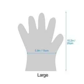 Plastic Gloves Disposable, Lebonheurs 200 Pcs Plastic Hand Gloves for Kitchen Cooking Cleaning Safety Food Handling Large (200PCS)