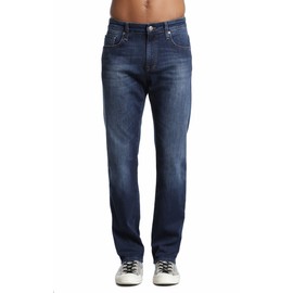 Mavi Zach Men's Straight Leg Jeans, Regular Rise Jeans for Men, Dark Brushed Williamsburg, Dark Wash Blue Jeans, 38 x 30