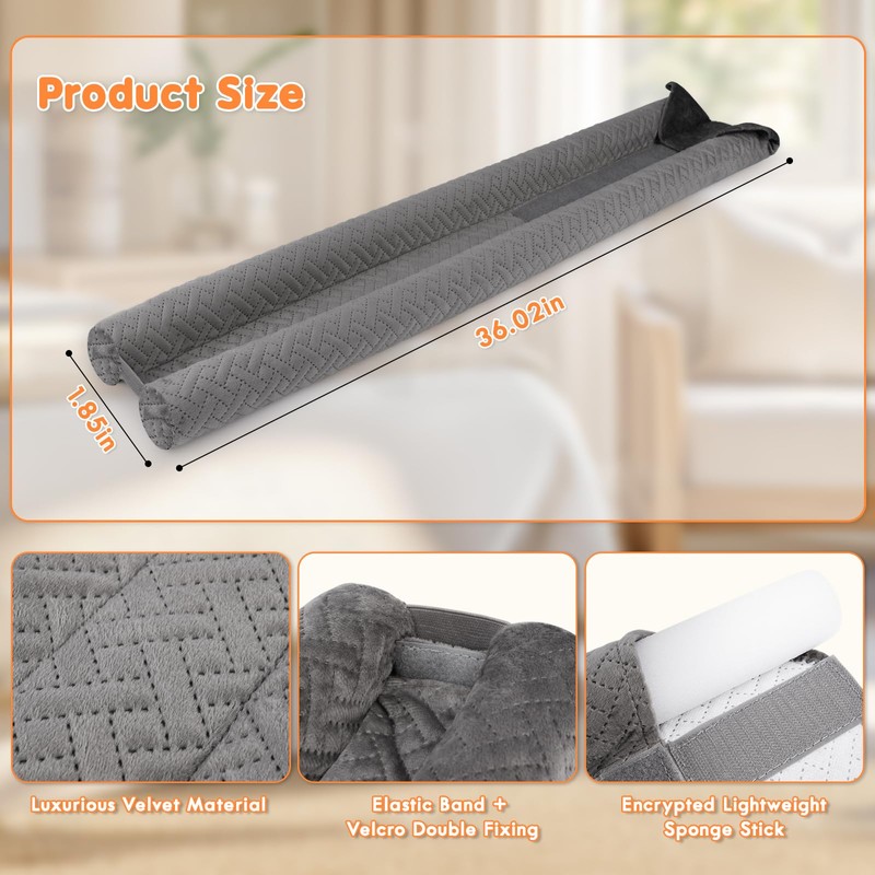 Premium Velvet Under Door Draft Stopper, Door Draft Stoppers for