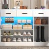 Wardrobe Armoire Closet with Charging & LED Light,Walk-in Closet Island