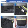 ProtectX Hi-Visibility Solid Front Mesh Back Safety Vest with 6