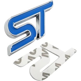 Metal Blue ST Front Grille Sticker Car Head Grill Emblem Badge Chrome Sticker Compatible With FIESTA FOCUS MONDEO Auto Car Styling