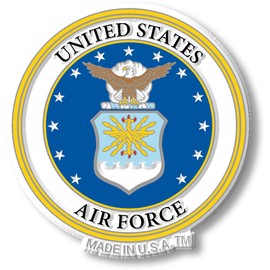 U.S. Air Force Emblem Magnet by Classic Magnets, 3D Rubber Vintage-Style Collectible Patriotic Military Souvenirs and Gifts Made in The USA