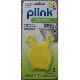 Plink Dishwasher Freshener & Rinse Aid - 2 Per Pack - Fresh Lemon - Combo Ship