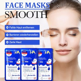Shefave Tuchmasken Gesicht mit Hyaluron, 3Stück Hyaluronsäure Gesichtsmaske, Feuchtigkeitsspendende Maske Gesicht Tuchmaske Beruhigt Anti-Aging-Maske, Verfeinert Hautton, 28ml