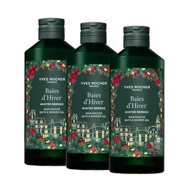 YVES ROCHER - Kit de Geles De Ducha Bayas De Invierno, Para Todo Tipo de Piel, Coleccin de Navidad, Frmula Vegana, Incluye 3 piezas 400, ml cu        