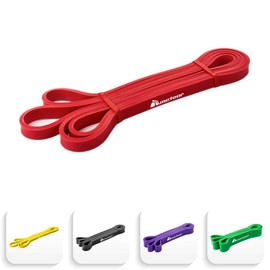 Meteor Essential Power Bands, Resistance Loop Set, Natural Latex Fitness Bands for Workout, Yoga, Weightlifting, Physical Therapy, Rehab, Bench Press, Dead Lift (Red x 1PC)