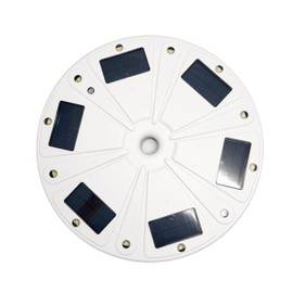 Gama Sonic 15" Illuminated Plant Stand for Outdoor, Solar Power, White Base for Exterior Potted Plants, Entryway, Pathway, Landscape Planter Lighting (78i50265)