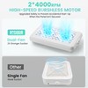 Nail Dust Collector, Dual Fan 4000RPM Nail Vacuum for Home