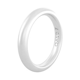 QALO Women's Rubber Silicone Ring, Classic Stackable Rubber Wedding Band, Breathable, Durable Engagement Silicone Ring, 3mm Wide 2mm Thick, Silver, Size 7