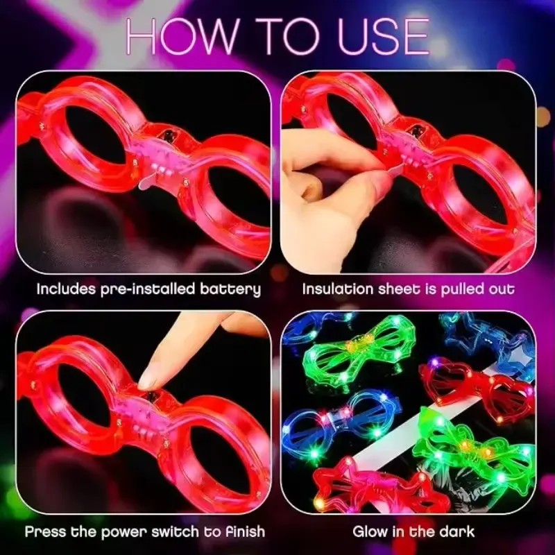 Gafas De Fiesta Luminosas Led Que Brillan En Navidad