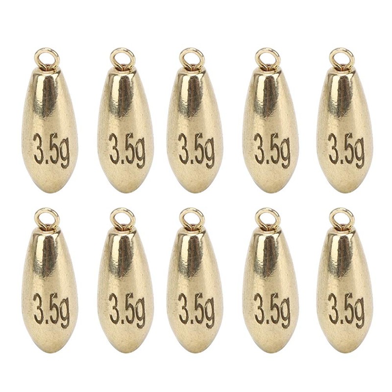 Fishing Weights Sinker Water Drops Copper Fishing Sinker for Coastal