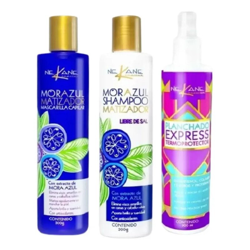 Shampoo + Mascarilla Mora Matizadora + Termoprotector Nekane