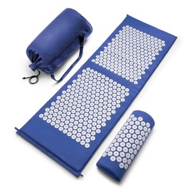 Sivan Health and Fitness Acupressure Mat and Pillow Set - Grounding Mat for Stress, Back & Neck Pain - Acupuncture Point Massage Mat for Muscle Relaxation, Sciatica, & Meditation - Includes Carry Bag