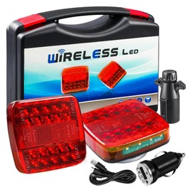 INQUADR 2-Pack Wireless Magnetic LED Trailer Light Set ， Waterproof Wireless Trailer Lights Kit, Portable for Pickup Trucks, SUVs, Boats, RVs and More