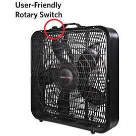 EUROSTAR 20" Box Fan, Black