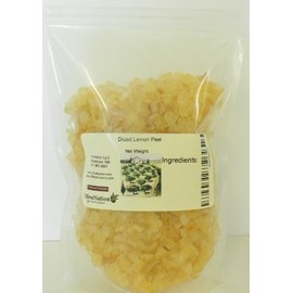 OliveNation Double Diced Candied Lemon Peel, Finely Chopped for Cooking, Baking, Edible Decoration, Non-GMO, Gluten Free, Kosher, Vegan - 8 ounces