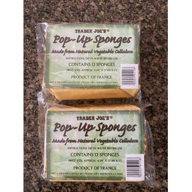 Trader Joe’s 2 x Trader Joes 12 Count Pop-Up Sponges Made From Natural Vegetable Cellulose