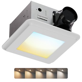 JULLISON Bathroom Exhaust Fan with Light Combo: 110-130CFM Adjustable, Ceiling Mount 30W 2 in 1 Bath Fan with LED Light for Home, 120V, 1000LM, 5CCT Seletable, Dimmable & Wet, ETL Certified