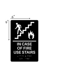 The Sign Studio - 6" x 9" - ADA Compliant in Case of Fire Use Stairs - Tactile & Braille