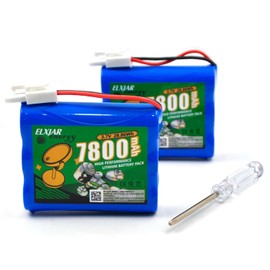 elxjarcell (2-Pack) 3.7V 7800mAh Rechargeable Lithium Battery with Quick Connector Compatible with Alpha 1080X Solar Street Light