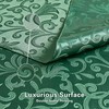 HommxJF Scroll Damask Jacquard Rectangle Green Tablecloth 60" 120"，Wipeable Table
