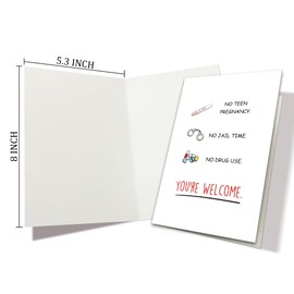 Heyshoo Hilarious Greeting Card for Dad, Funny Father's Day Card From Daughter for Stepdad, No Teen Pregnancy, No Drug Use, No Jail Time