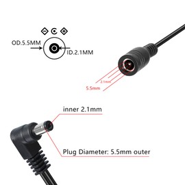 GELRHONR Daisy Chain Power Cable,1 to 5 Way Daisy Chain Cable Guitar Effect Pedal Power Supply Splitter Cable,DC5521 9V 2A Splitter Cord with Right Angle-4.2Ft