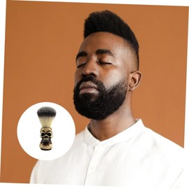 Healeved Beard Brush for Men Brush Badger Hair Hair Mens Grooming Skull Head Pattern