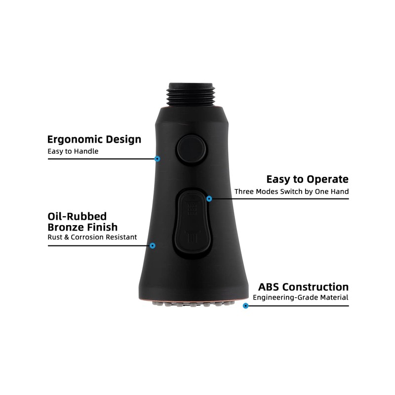 Hibbent Pull Down Kitchen Faucet Head Replacement, 3-Function Kitchen Sink